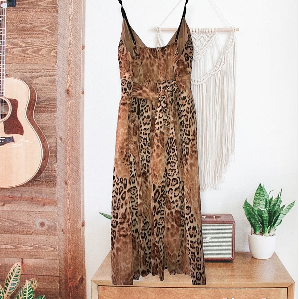 By MAJORA- Cheetah pleated print Cocktail dress- Size Small